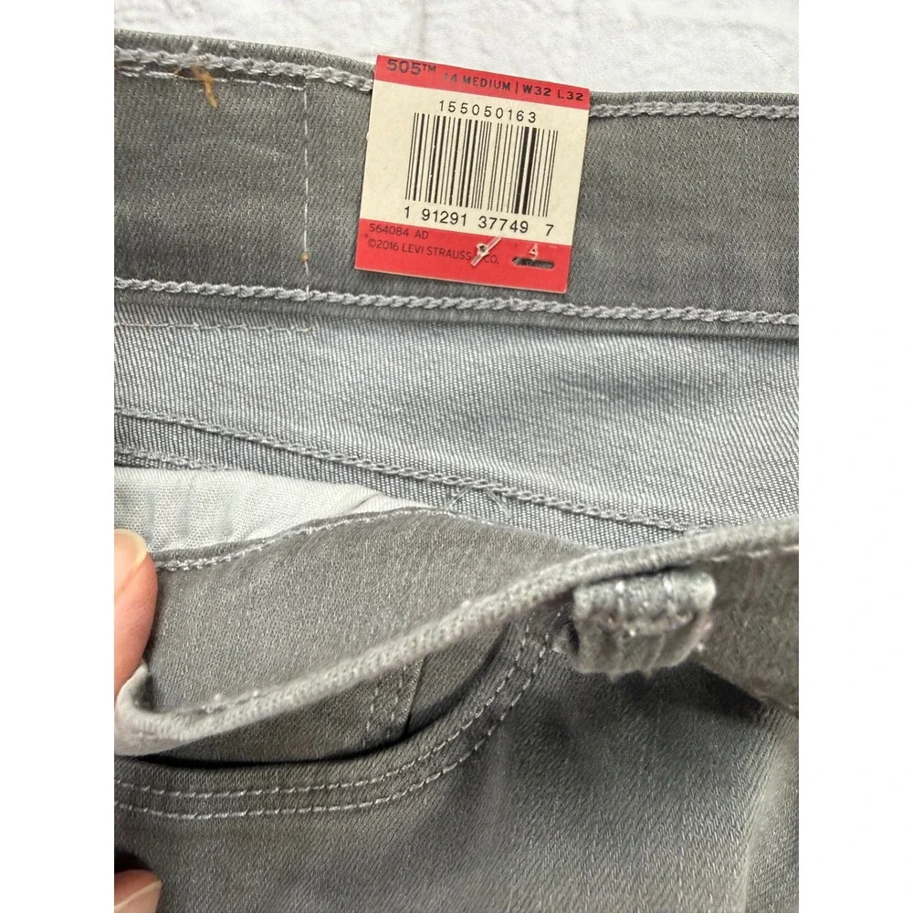 Levi's 505 Straight Jeans Womens 14M W32 L32 Grey New Mid Rise Denim